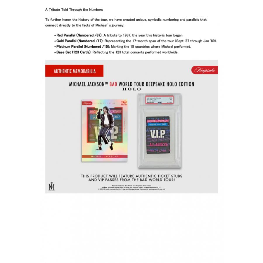2026 SUPER BREAK MICHAEL JACKSON BAD WORLD TOUR KEEPSAKE HOLO BREAKERS EDITION[1ボックス] |  | 03