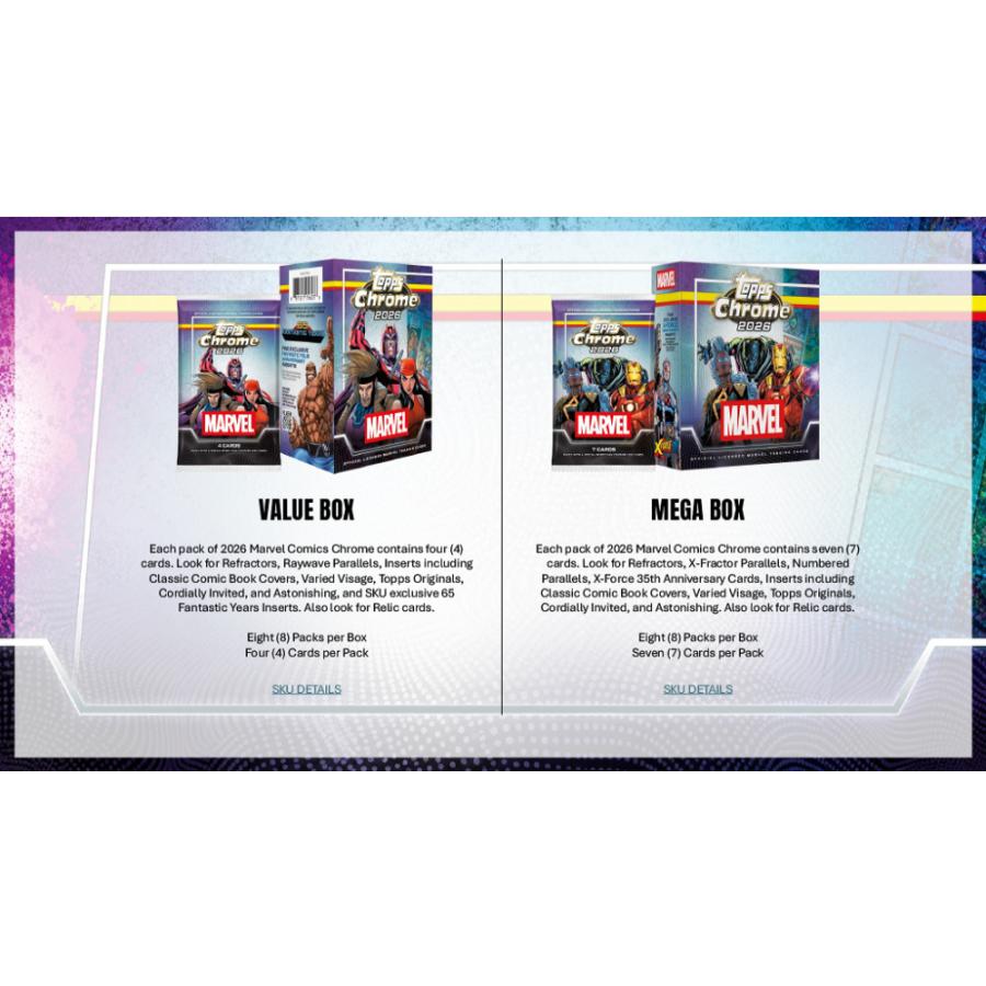 2026 TOPPS CHROME MARVEL COMICS VALUE BOX【購入制限2ボックスまで】 | 2026 トップス クローム マーベルコミックス バリューボックス[1ボックス] |  | 03