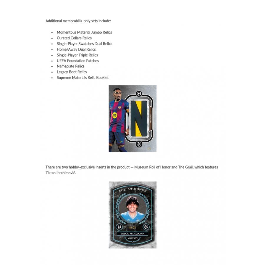 SOCCER 2025-26 TOPPS MUSEUM COLLECTION UEFA HOBBY | サッカー 2025-26 トップス ミュージアム・コレクション UEFA ホビー[1ボックス] |  | 05