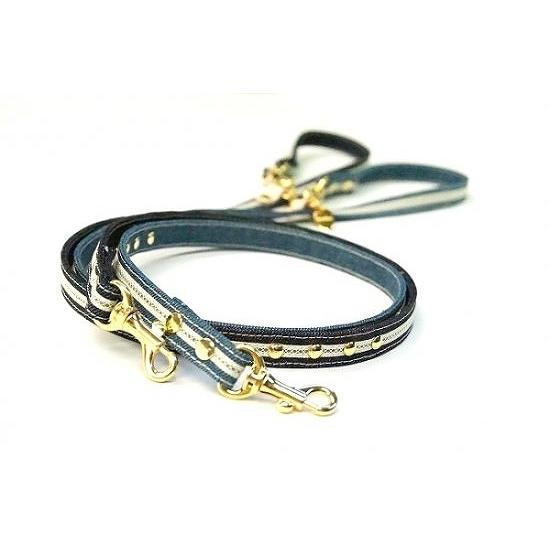 カラー＆リードセット 犬 おしゃれ かわいい 小型犬 中型犬 カラー リード デニムスタッズ 日本製 ミントタン minttan |  | 02