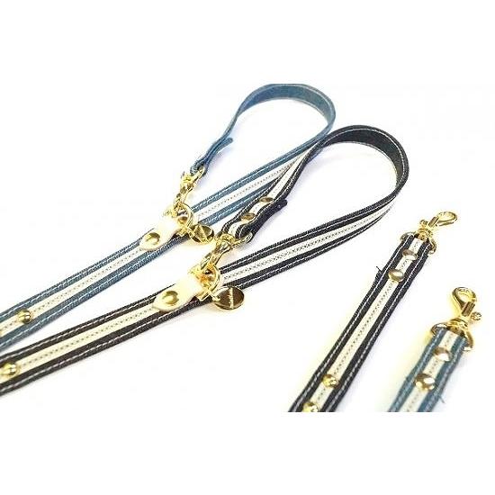 カラー＆リードセット 犬 おしゃれ かわいい 小型犬 中型犬 カラー リード デニムスタッズ 日本製 ミントタン minttan |  | 03