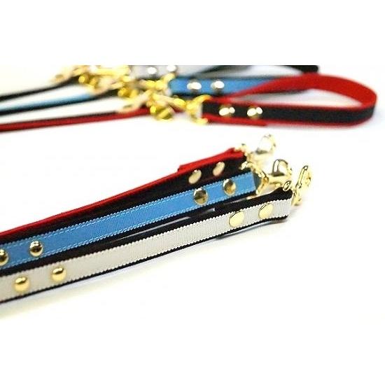 カラー＆リードセット 犬 おしゃれ かわいい 小型犬 中型犬 カラー リード グログランスタッズ 日本製 ミントタン minttan |  | 04