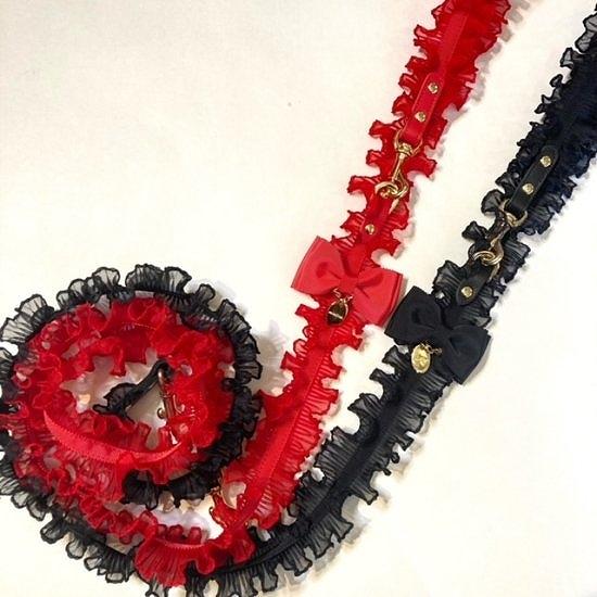 リード 犬 おしゃれ かわいい 小型犬 中型犬 タックフリルリボン 日本製 ミントタン minttan |  | 01