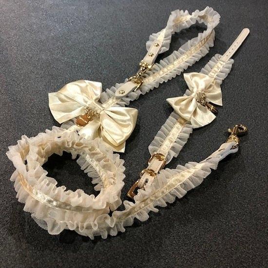 カラー＆リードセット 犬 おしゃれ かわいい 小型犬 中型犬 カラー リード NEW フリルリボン 日本製 ミントタン minttan |  | 02