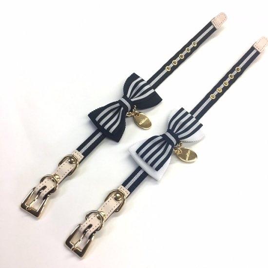 首輪 犬 おしゃれ かわいい 小型犬 中型犬 ボーダーリボン 日本製 ミントタン minttan |  | 01