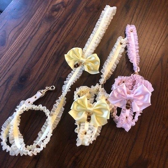 ハーネス＆リード 犬 おしゃれ かわいい 小型犬 中型犬 NEWフリルリボン ハーネス リード 日本製 ミントタン minttan |  | 06