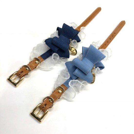 首輪 犬 おしゃれ かわいい 小型犬 中型犬 デニムタックフリル ラグジュアリー 日本製 ミントタン minttan |  | 02