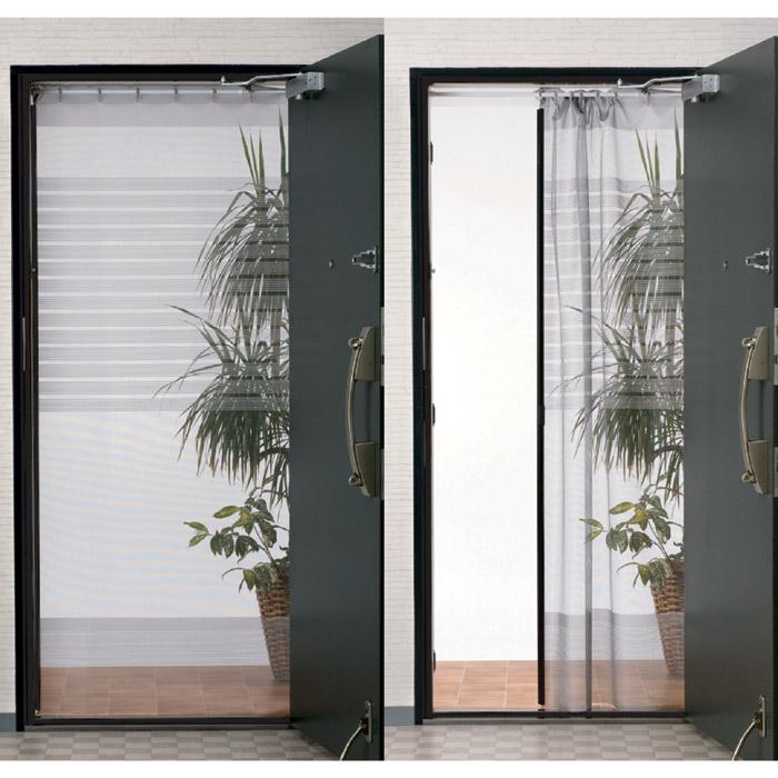 川口技研 玄関網戸 後付け 全開式 玄関用 簡単網戸 TQ-2 網戸カーテン