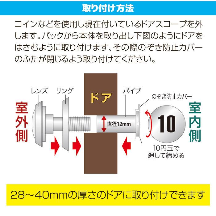 防犯 超広角 空転式 ドアスコープ180 ゴールド 玄関ドア スコープ 空き巣 不審者 のぞき防止 こづち本舗 通販 Yahoo ショッピング