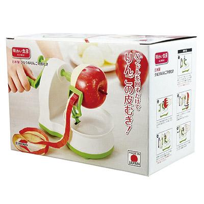 りんご皮むき器 くるくるリンゴの皮むき器 りんご 梨 皮むき 皮の厚さ