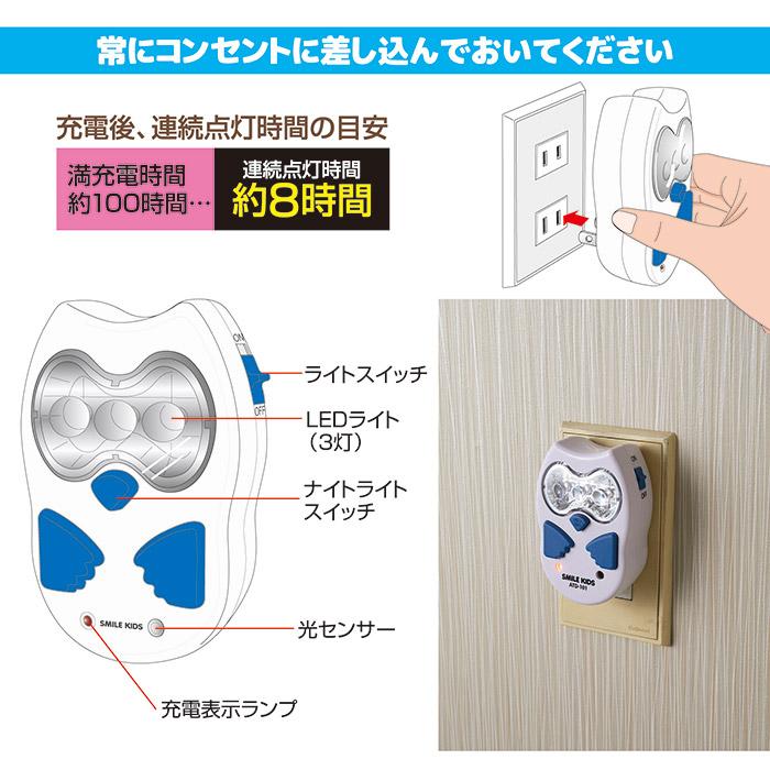 光エネルギー発生装置 ふくろう型 旭電機化成 停電時自動点灯 led ふくろう型 停電灯II ATD-101 防災