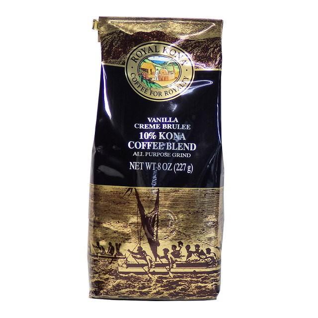 バニラクリームブリュレ（挽き済みの粉）　ロイヤルコナ（８ｏｚ　２２７ｇ）　ハワイコナコーヒー　フレーバーコーヒー｜mipori