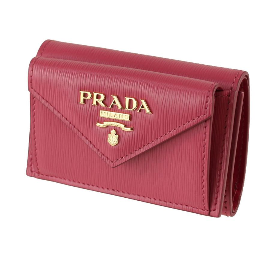 プラダ 財布 三つ折りミニ財布 PRADA 1MH021 2B6P F0505 ピンク系 財布