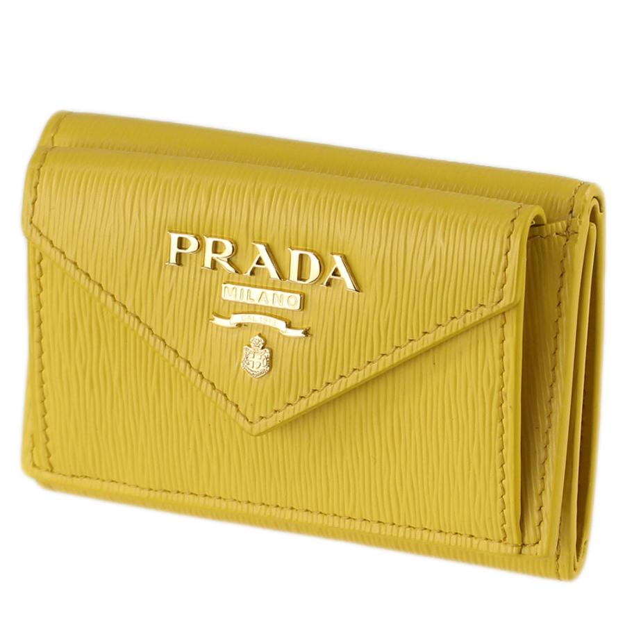 プラダ 財布 三つ折りミニ財布 PRADA 1MH021 2B6P F0377 イエロー系 財布・小物 レディース  :1mh0212b6psole:ミッピーナ - 通販 - Yahoo!ショッピング