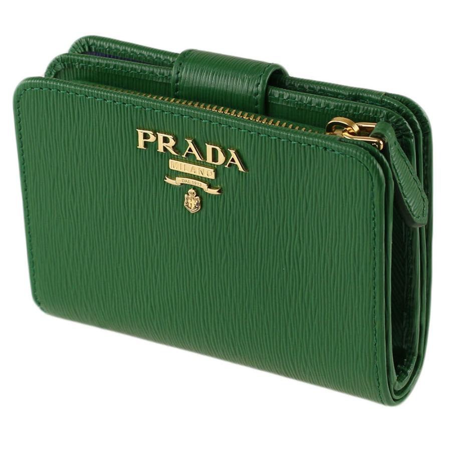 プラダ 財布 二つ折り PRADA 1ML018 2B6Q F0ZRN グリーン系×ブルー系