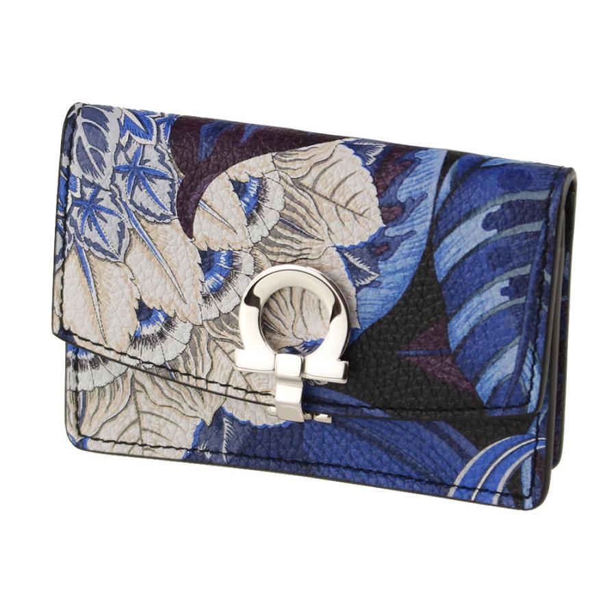 フェラガモ カードケース・パスケース SALVATORE FERRAGAMO 22E065-0743019 BLUE/BLACK ブルー系マルチ 花柄  財布・小物 レディース :22e065-0743019blueblack:ミッピーナ - 通販 - Yahoo!ショッピング