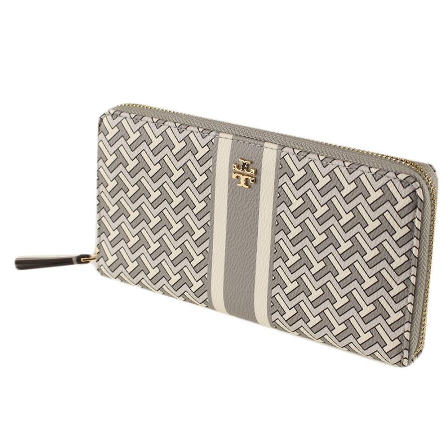 トリーバーチ Tory Burch 長財布 レディース ラウンドファスナー ジップ 051 グレーマルチ系 チェック 財布 小物