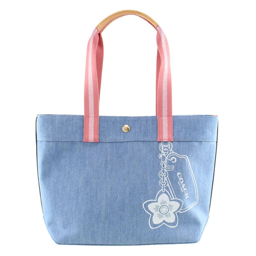 有名な 即日発送 coach コーチ トートバッグ ストライプ ブルー モリー