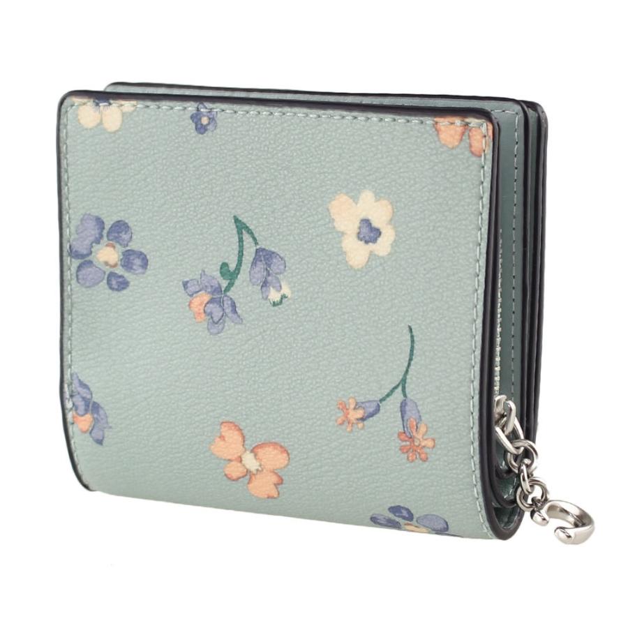 コーチ 財布 二つ折り COACH c8703 svtye ブルー系マルチ 花柄 財布