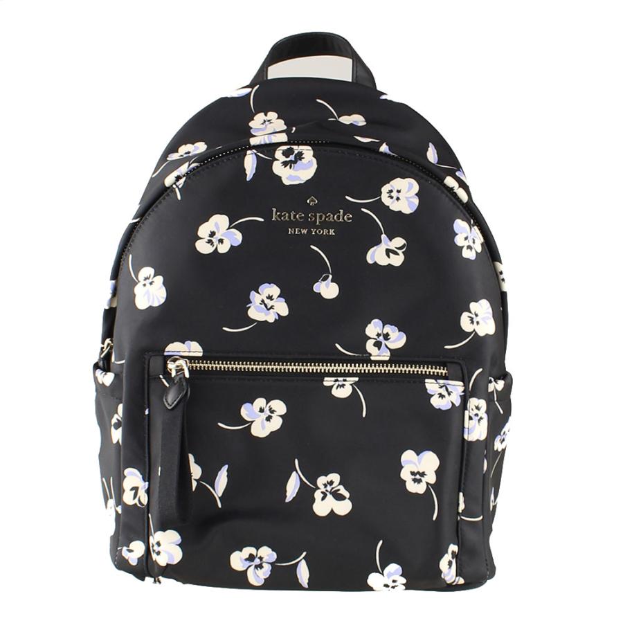 ケイトスペード リュック 花柄 ブラック 