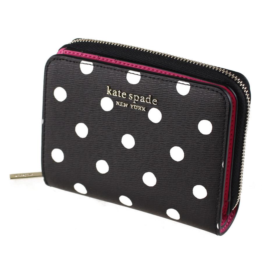 ケイトスペード 財布 二つ折り KATE SPADE pwr00417 098 ブラックマルチ系 ドット 水玉 バイカラー 財布・小物