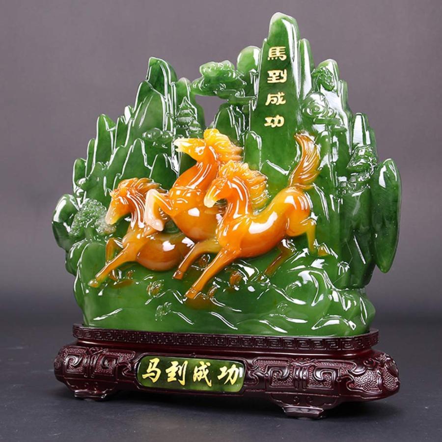 銅像見事家庭菜園置物彫刻装飾風水ポリ樹脂馬on像樹脂工芸十二支