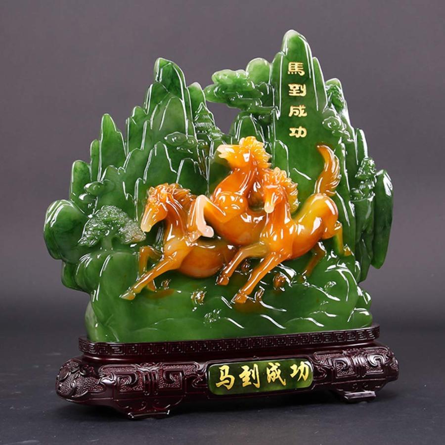 銅像見事家庭菜園置物彫刻装飾風水ポリ樹脂馬on像樹脂工芸十二支
