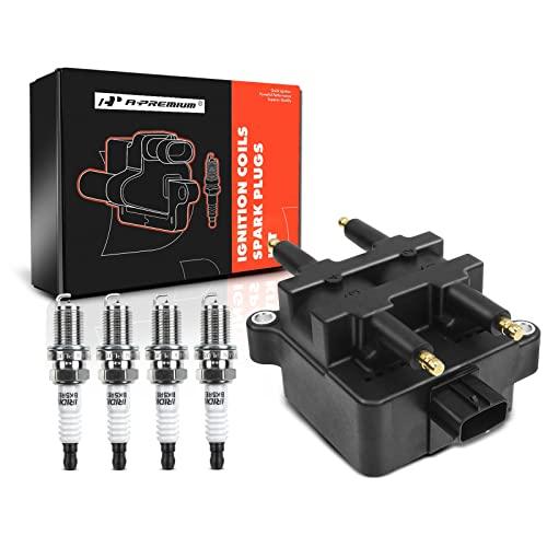 APremium点火コイルパック1個、イリジウムスパークプラグキット4個スバル・バハ20042006レガシィ19971999アウトバック