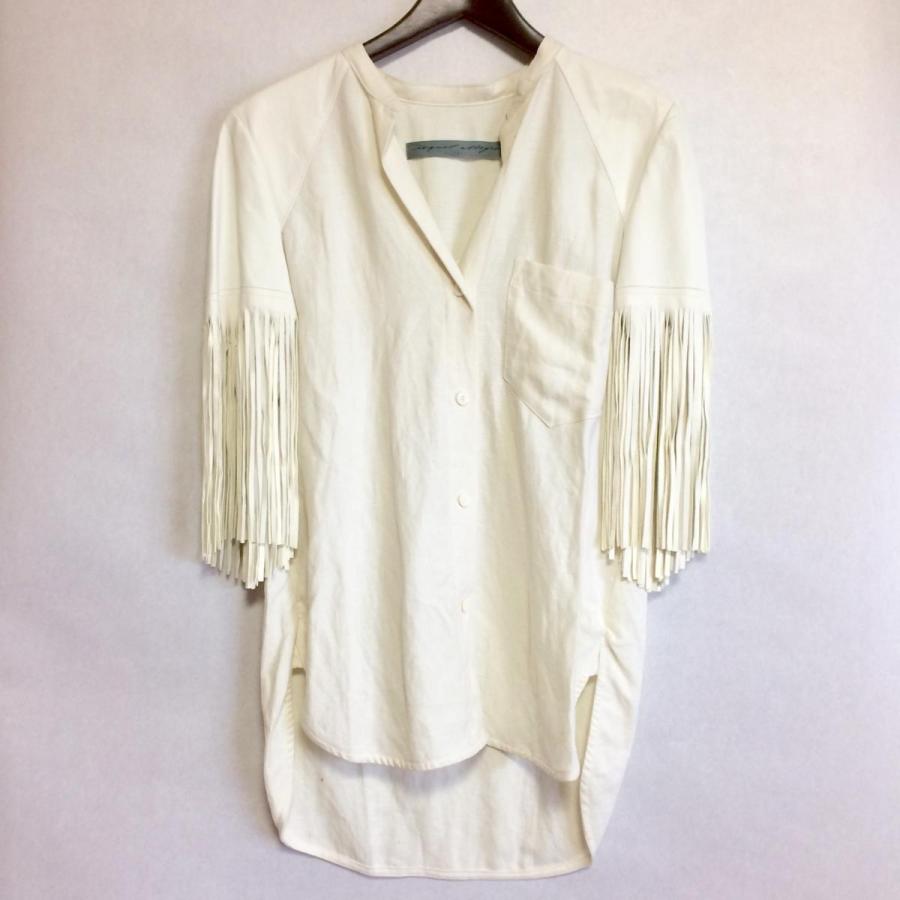 【新品】ラクエル・アレグラ(RAQUEL ALLEGRA)　フリンジ付ジャケット 0 白 /01169