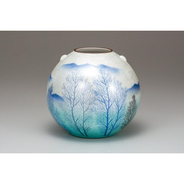 柔らかい 花器九谷焼 8号花瓶 銀彩木立 かびん 生け花 おしゃれ かわいい 人気 フラワーベース 父の日 贈り物 新築祝い 結婚祝い 内祝い お祝い 米寿 人気ブランド Web Escgroup Com