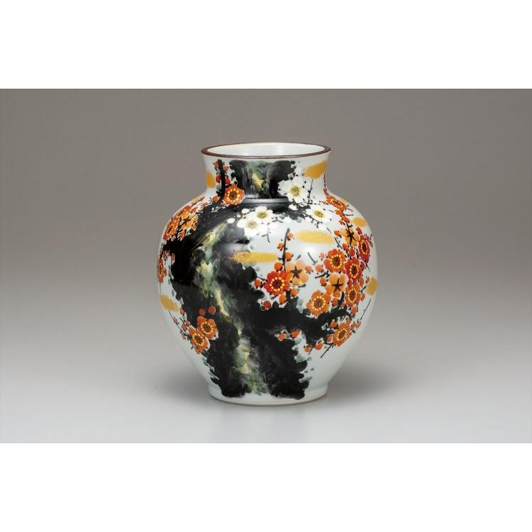 花器九谷焼 8号花瓶 古木梅 かびん 生け花 おしゃれ かわいい 人気 フラワーベース 父の日 贈り物 新築祝い 結婚祝い 内祝い お祝い 米寿 傘 Archangelbrow Com
