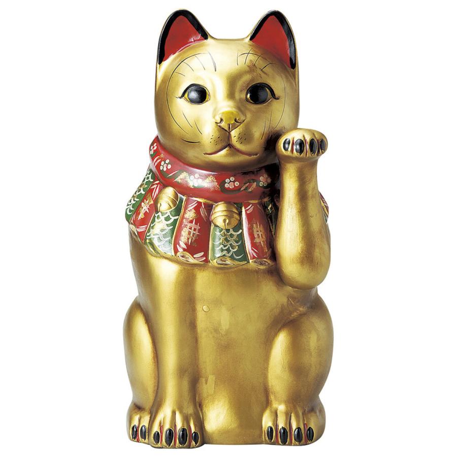瀬戸焼 古色大正猫 特大 金 金運 約52cm 招き猫 置物 開運 猫 グッズ 縁起物 商売 繁盛 猫の日 玄関 おすすめ プレゼント まねきねこ おしゃれ 超安い