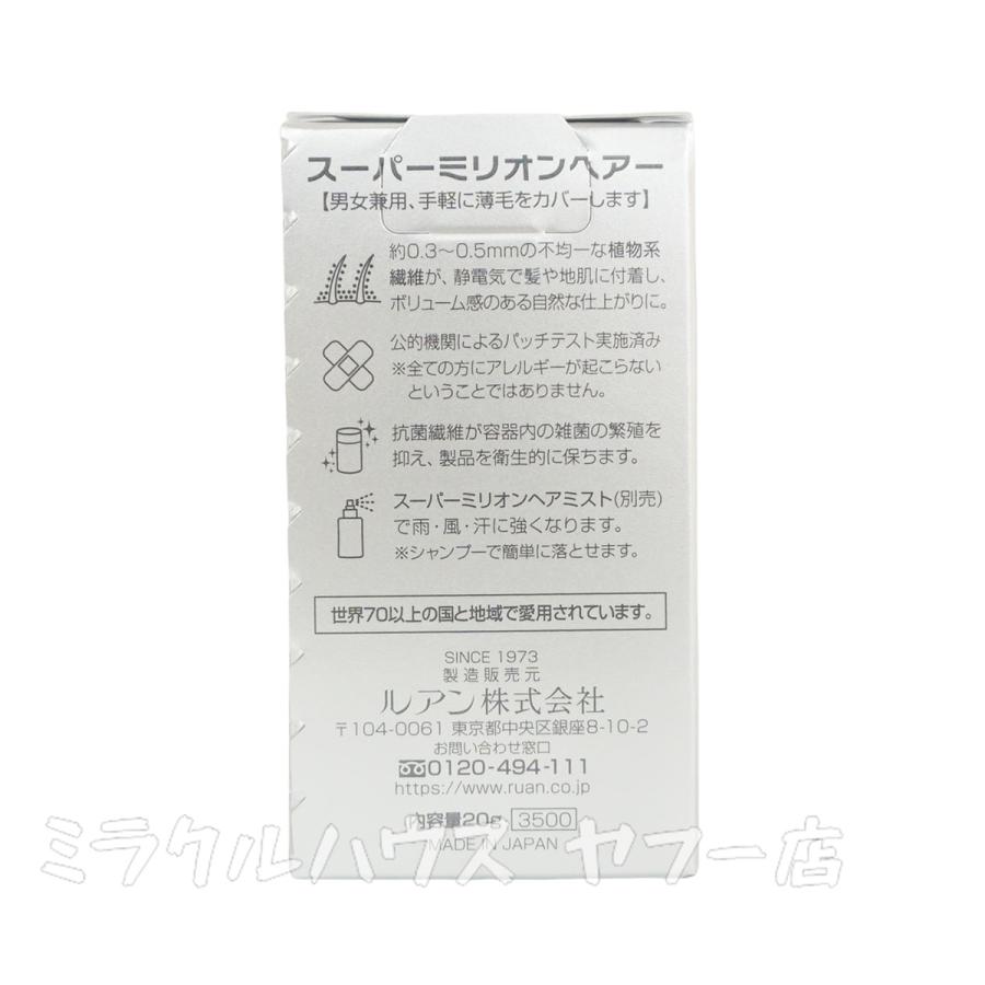 スーパーミリオンヘアー ルアン 20g No.1 ブラック 髪 頭 薄毛隠し