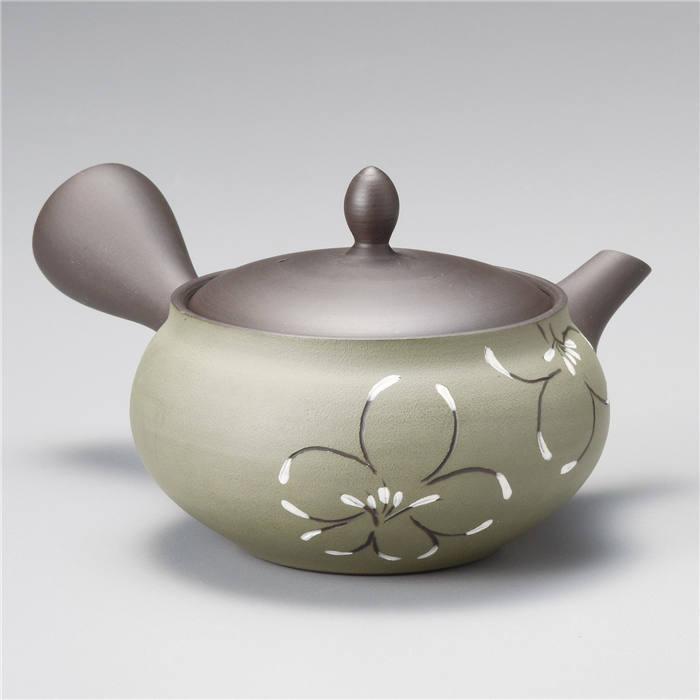 急須 ティーポット おしゃれ きゅうす 茶器 お茶 ポット 常滑焼急須 深蒸し急須 帯網茶こし急須 陶葉黒平丸花急須 ギフト プレゼント 陶器 割り引き