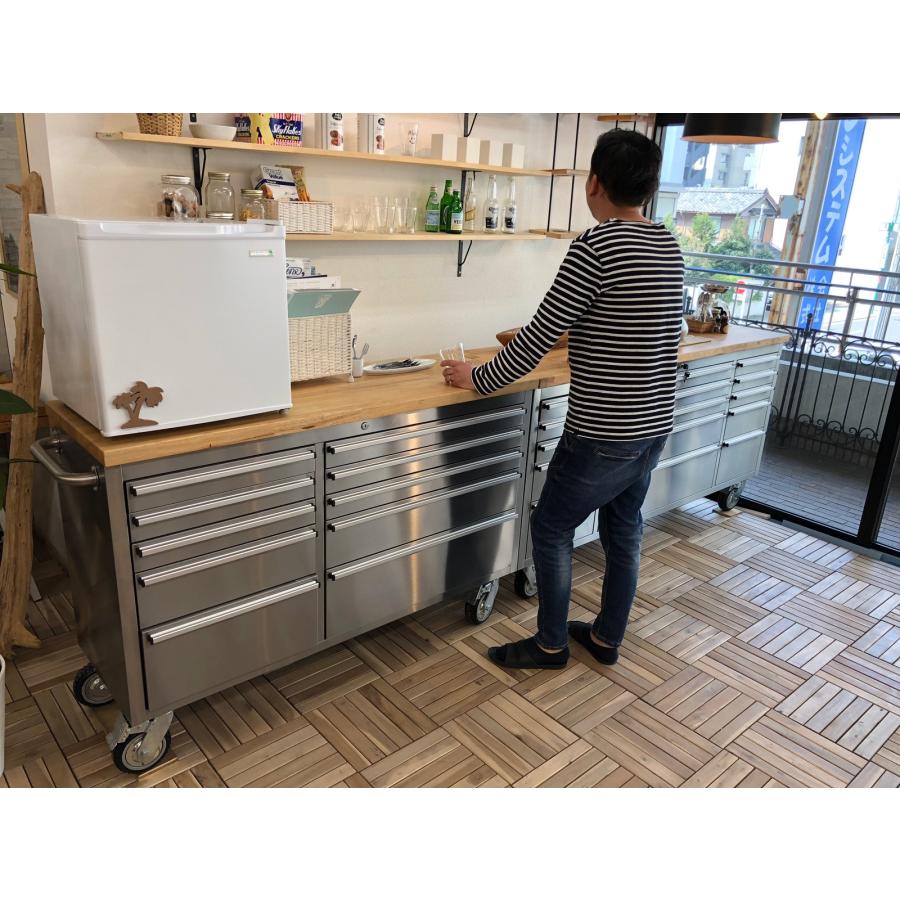 ☆地域限定送料無料☆キャビネットテーブル　幅1700 ステンレス　業務用 ステンレス製 キャビネット ステンレス 天然木 カウンターテーブル