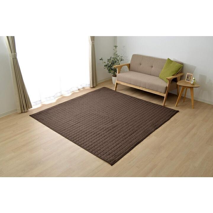 ラグ カーペット 3畳 洗える 無地 『コルム』ネイビー 約200×250cm ホットカーペット対応　床暖房対応 オールシーズン 絨毯 ラグマット