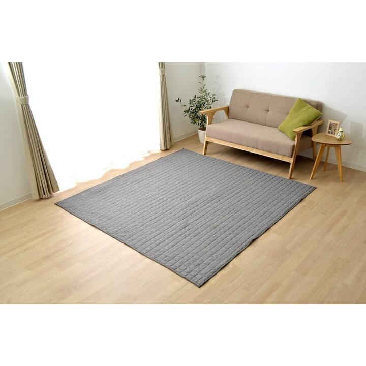 ラグ カーペット 3畳 洗える 無地 『コルム』ネイビー 約200×250cm ホットカーペット対応　床暖房対応 オールシーズン 絨毯 ラグマット