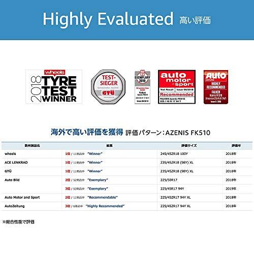 215　35ZR18　ファルケン　1本　FK510　プレミアムタイヤ　AZENIS　国産　高速域での運動性能とウェット性能を高次元で両立　Falken