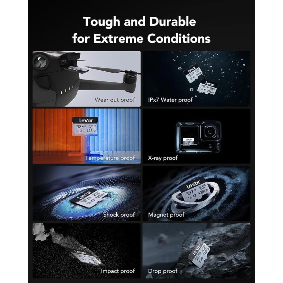 Lexar Silver Plus 256GB Micro SDカード MicroSDXC UHS-Iフラッシュメモリーカード アダプター付き_5