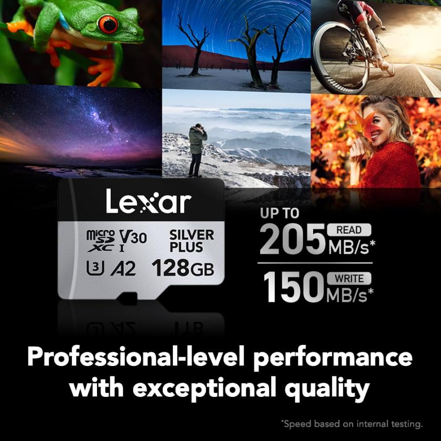 Lexar 128GB Pro Silver Plus Micro SD歌留多 microSDXC歌留多 (LMSSIPL128G-BNANU)