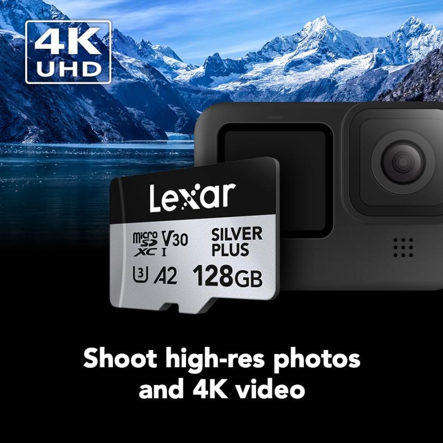Lexar 128GB Pro Silver Plus Micro SD歌留多 microSDXC歌留多 (LMSSIPL128G-BNANU)
