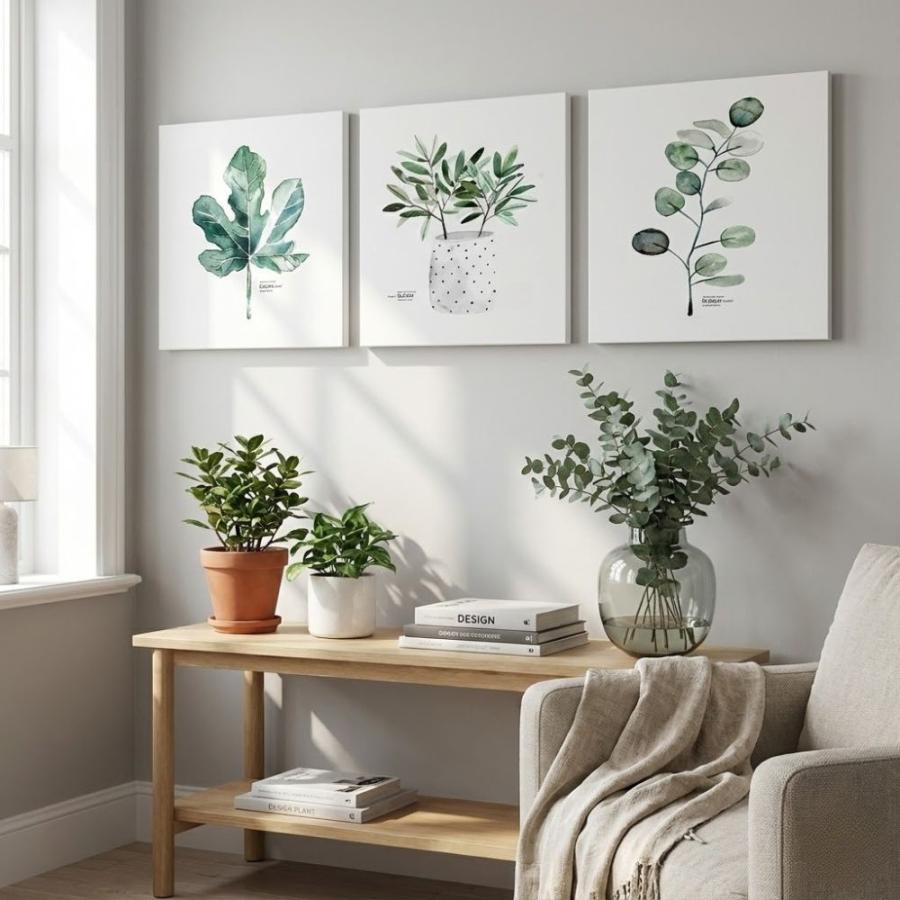 絵画 アートパネル 3枚セット 北欧 おしゃれ 壁掛け 葉 植物 モダン