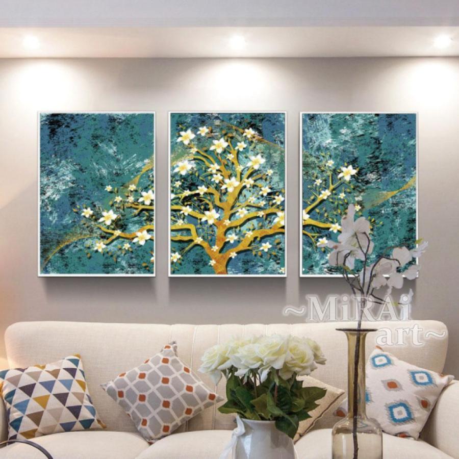 絵画 アートパネル インテリア キャンバス ポスター アート おしゃれ 抽象画 北欧 壁掛け 花 風水 開運 3枚セット