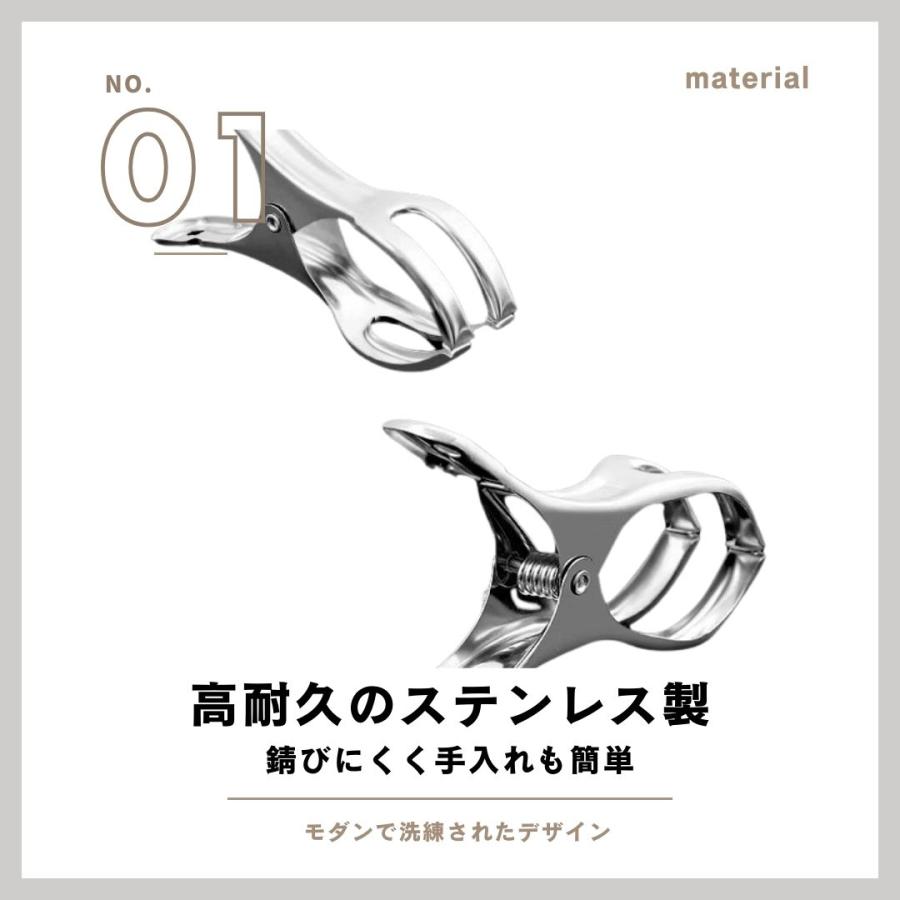 洗濯ばさみ ステンレス 強力 竿ばさみ 大型 2サイズ 10個 セット