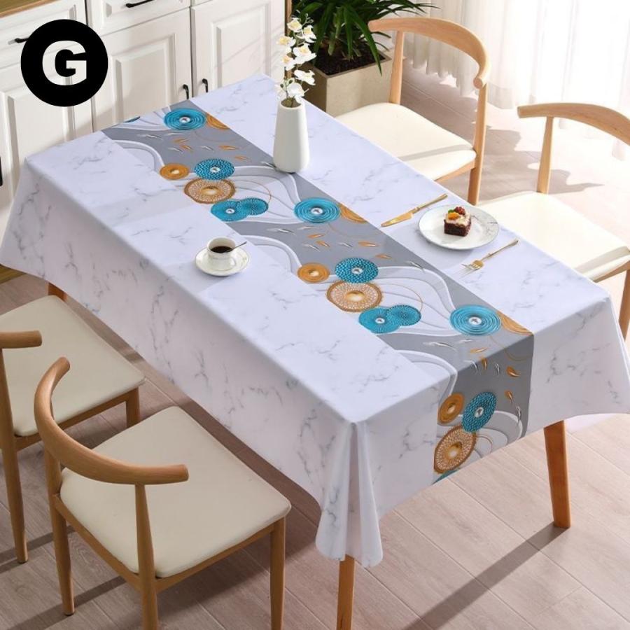 テーブルクロス 撥水 防水 137×180cm 長方形 北欧 花柄 レース