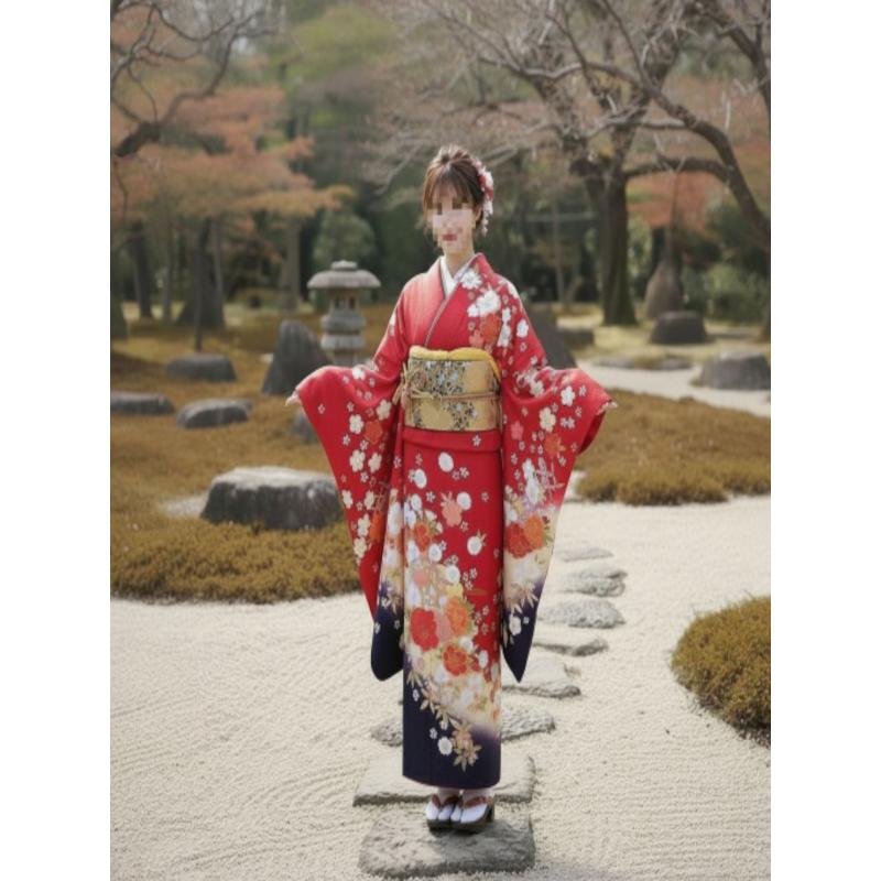 振袖 正絹 美品 成人式 身丈167cm 裄丈69cm 振り袖 安い 長襦袢 初心者 
