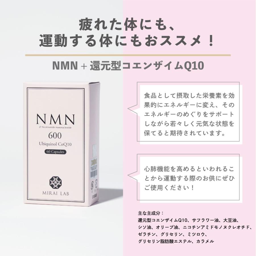 【公式】ミライラボ NMN+還元型コエンザイムQ10 NMNサプリ MIRAI LAB 高純度99％ 健康食品 国内製造 送料無料 メーカー直送｜mirai-lab｜03