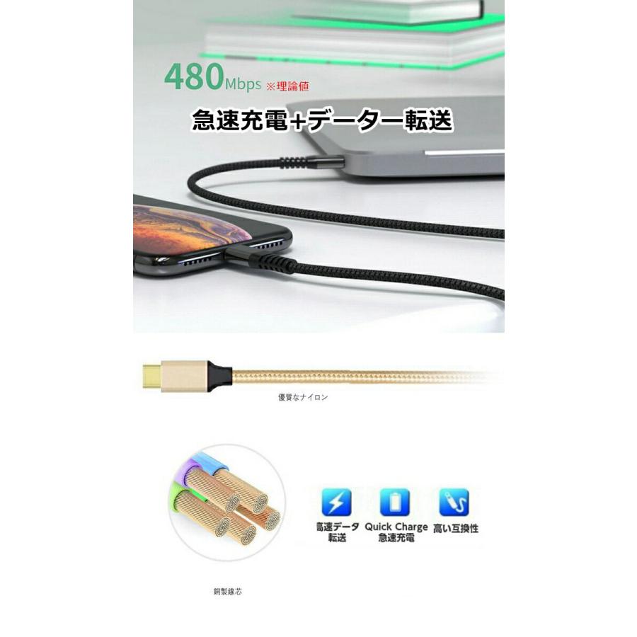 J USB Type-C ケーブル 1m グレー　急速充電　多機能　転送 グッドグッズ 充電ケーブル USB Type-C 急速充電 高速データ転送