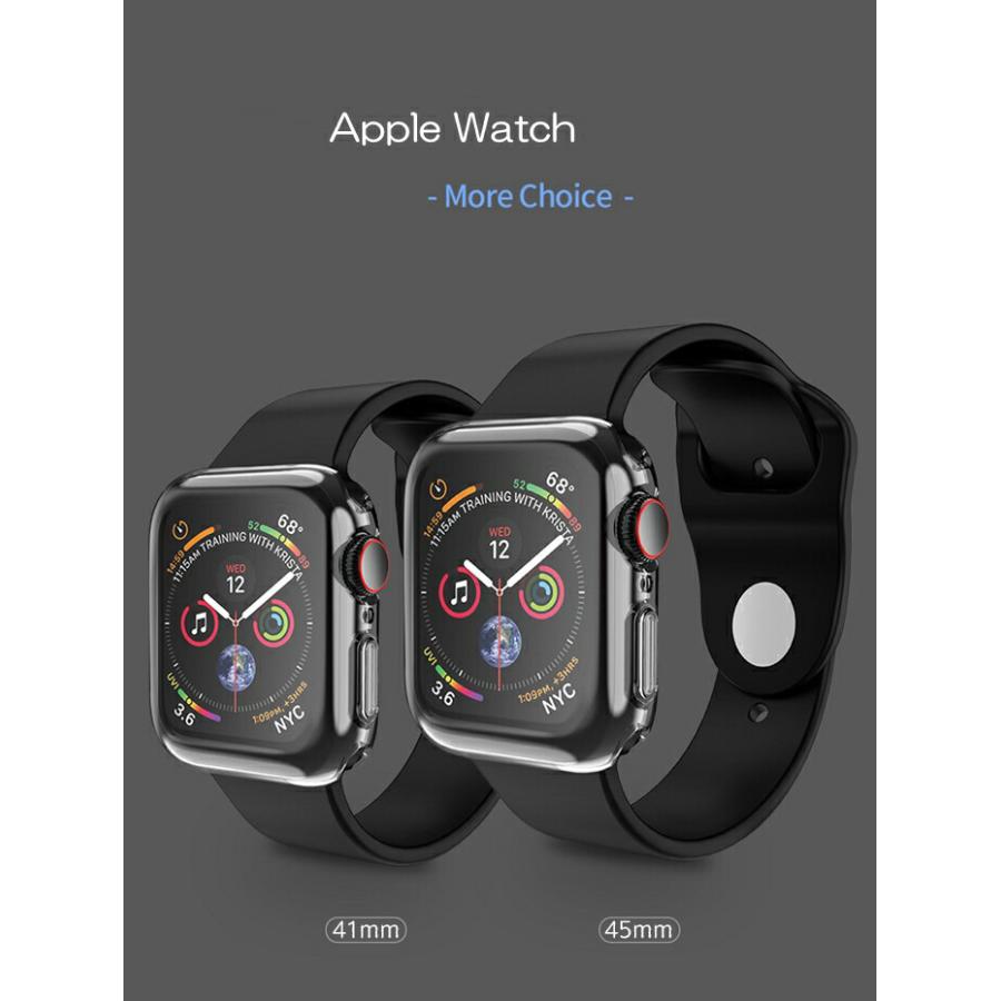 apple watch series8/7 ケース 41mm 45mm クリア透明 シンプル