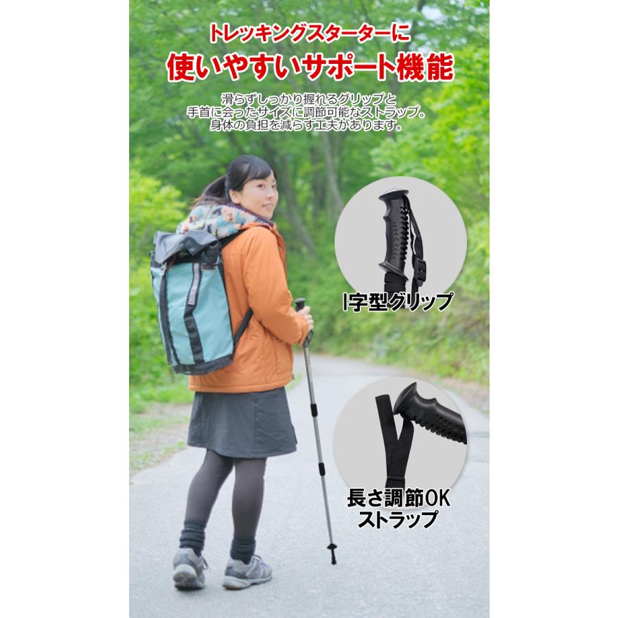 トレッキングポール 2本セット 登山 ウォーキングステッキ 軽量 アルミ